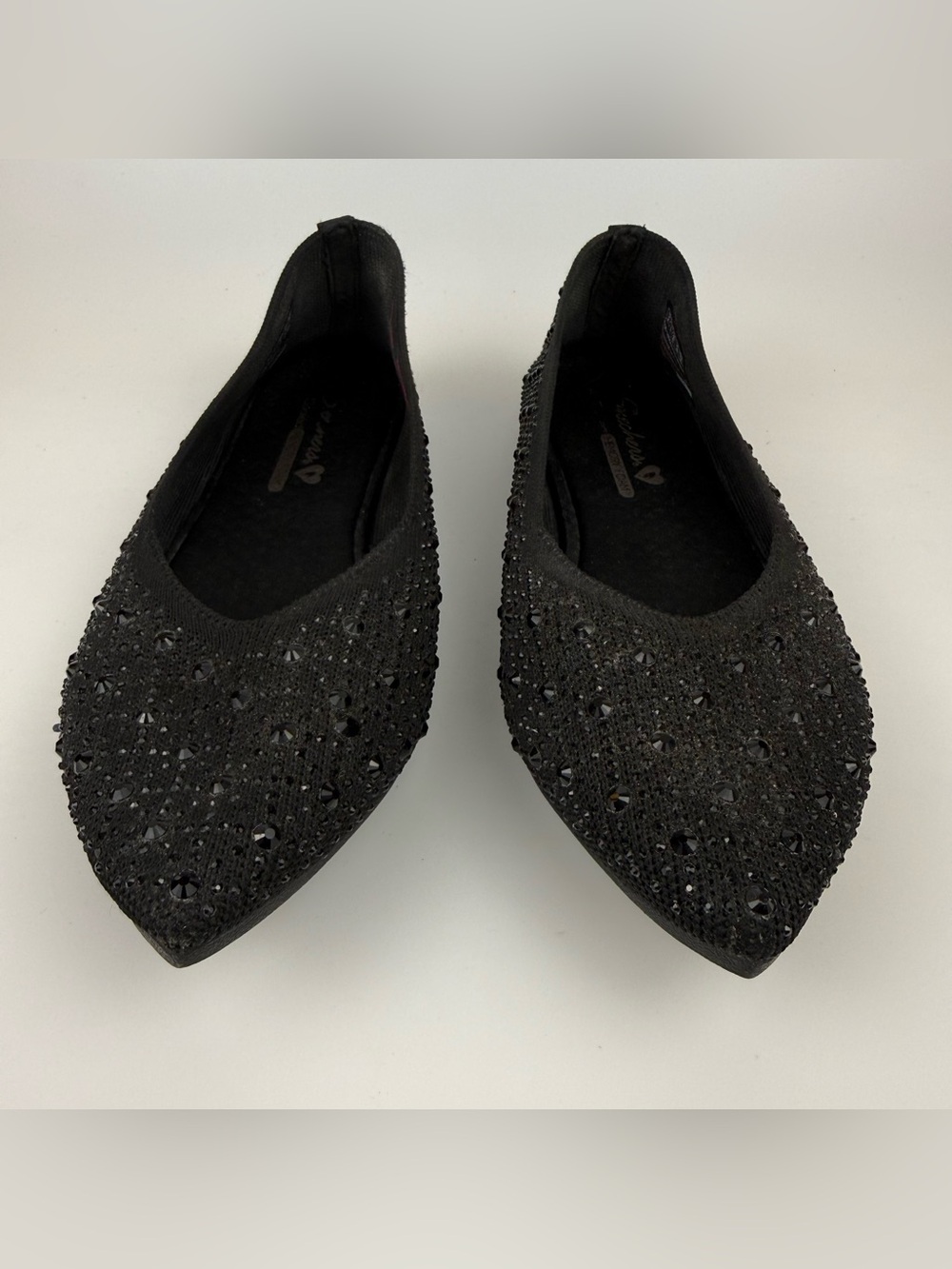Skechers Gleam ‘N Glow Cleo 2.0 Womens Stretch Ballerina Slip On Shoes  Size 7